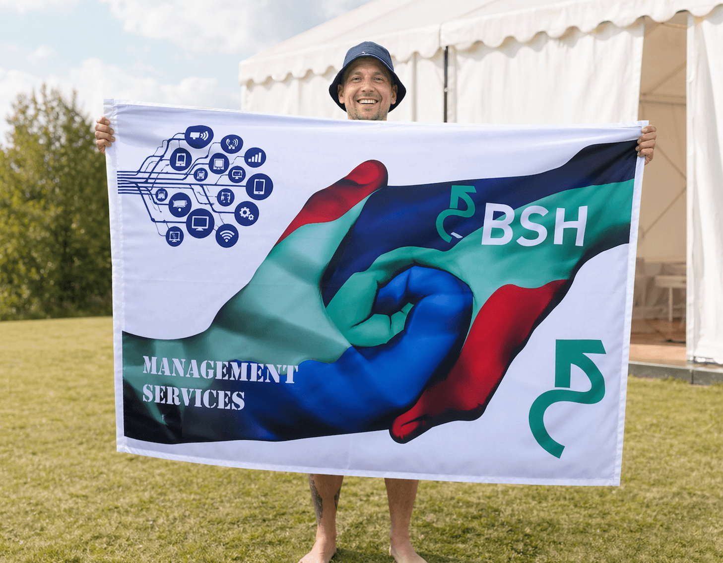 Прямоугольный флаг с печатью